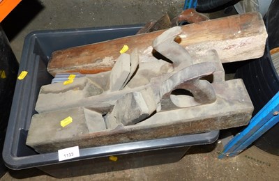 Lot 1133 - Various wooden block planes, other tools, etc....