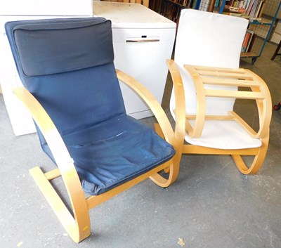 Lot 1084 - Two Ikea style open armchairs.