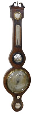 Lot 595 - A Georgian mahogany cased wheel barometer by...