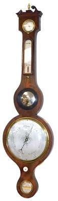 Lot 596 - A Georgian mahogany cased wheel barometer by...