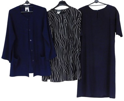 Lot 607 - A Jean Muir blue wool dress, size 12, blue...