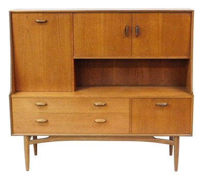 Lot 625 - A G-Plan teak highboard sideboard, with a drop...