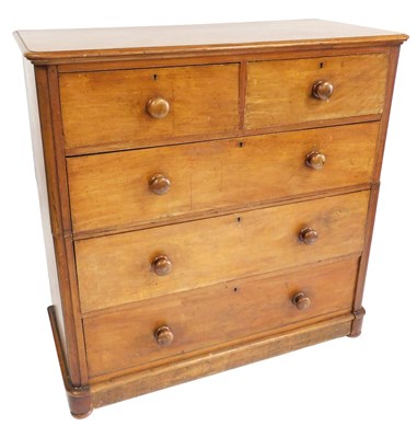 Lot 628 - A Victorian mahogany chest, of two short over...