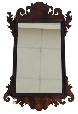 Lot 634 - A Georgian style mahogany fretwork wall mirror,...