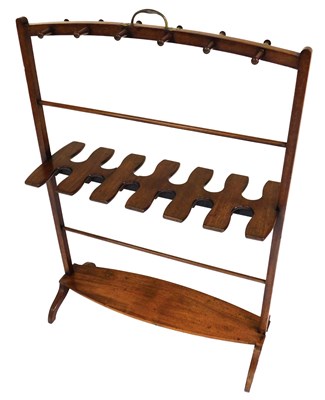 Lot 642 - An Edwardian mahogany boot and whip rack, with...