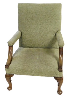 Lot 653 - A Georgian style mahogany armchair, with...