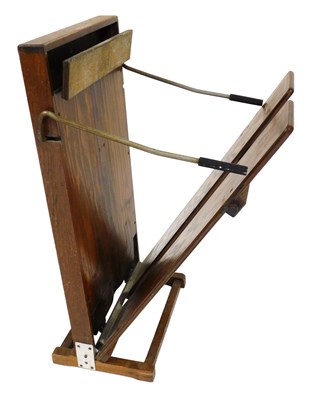 Lot 687 - An early 20thC oak trouser press, 76cm high,...