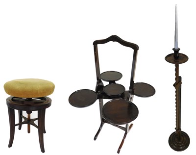 Lot 688 - An early 20thC mahogany double three tier...