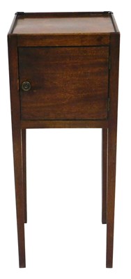 Lot 710 - A Victorian mahogany pot cupboard, raised on...