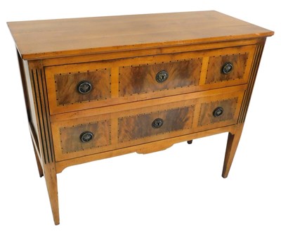 Lot 717 - An Empire style mahogany and walnut chest, of...