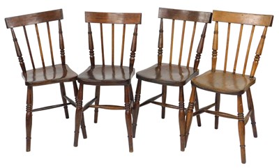 Lot 666 - A set of four Victorian oak and elm...