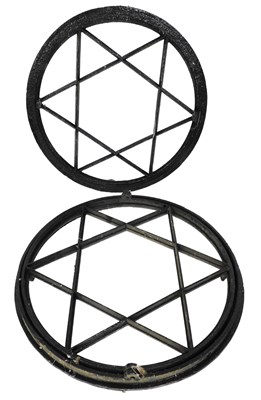 Lot 681 - A pair of Victorian cast iron chapel window...