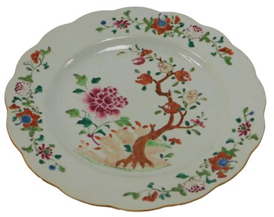 Lot 66 - A Qing dynasty famille rose porcelain plate,...