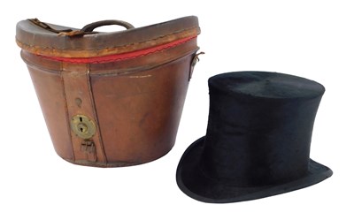 Lot 125 - A Lincoln Bennett & Co London moleskin top hat,...