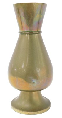 Lot 126 - A 20thC polished bronze vase, of baluster form,...