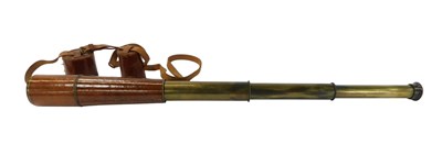 Lot 135 - A 19thC brass three draw telescope, by W...