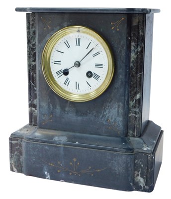 Lot 145 - A Victorian black slate and marble mantel...