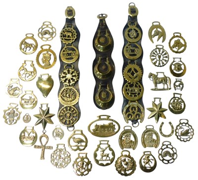 Lot 147 - Various horse brasses and martingales, for...