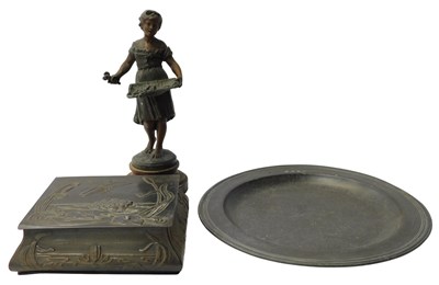Lot 165 - A late 19thC French spelter figure, modelled...