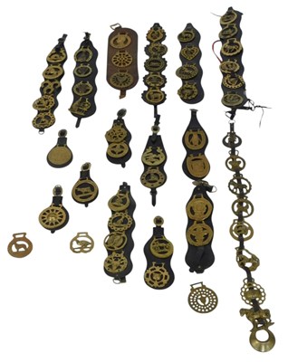Lot 186 - A group of martingales, with horse brasses for...