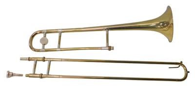 Lot 204 - A Besson brass trombone, serial number 466665,...
