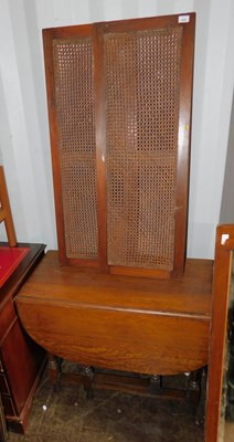 Lot 1068 - A pair of cane doors, each 110cm high x 39cm...