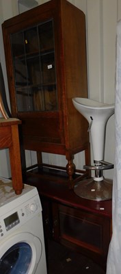 Lot 1078 - A small leaded glazed door display cabinet, an...
