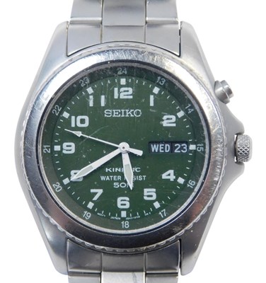 Lot 389 - A Seiko gent's wristwatch, with green numeric...