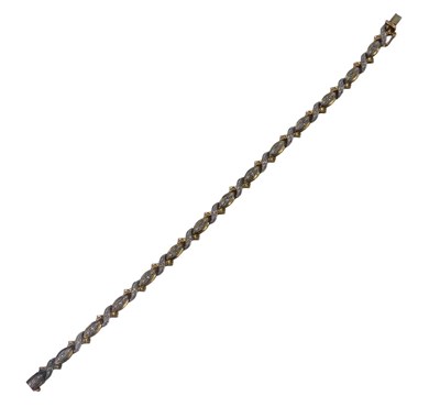 Lot 409 - A 9ct gold diamond set line bracelet, with an...