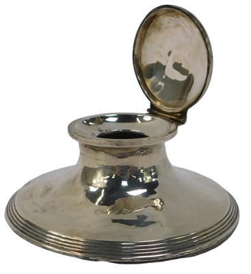Lot 417 - A George VI silver Capstan inkwell, loaded,...
