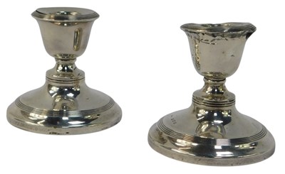 Lot 420 - A pair of George V silver squat...