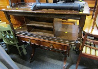 Lot 1043 - A dark stained two-tier coffee table, with...