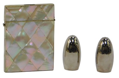 Lot 423 - A pair of Ercuis stainless steel salt and...