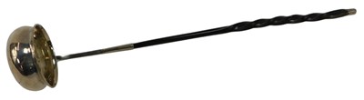 Lot 431 - An 18thC silver toddy ladle, inset with a...