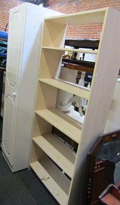 Lot 1048 - Furniture, including a white melamine cupboard,...