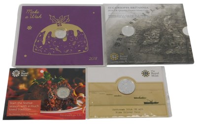 Lot 446 - Four The Royal Mint silver proof coins,...