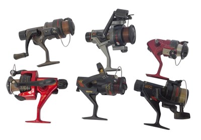 Lot 212 - A small group of fixed spool fishing reels,...