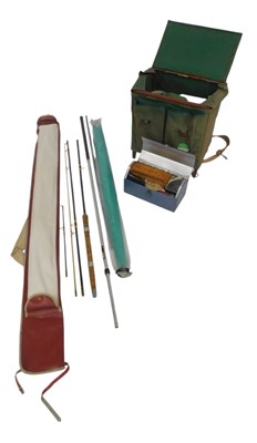 Lot 217 - Fishing tackle, including a brolly, Iveco seat...