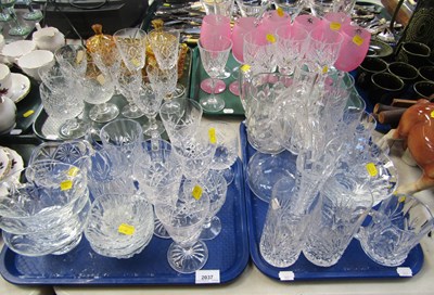 Lot 2037 - Glassware, in the form of cut glass drinking...