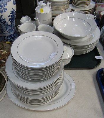Lot 2062 - Ceramics, a white unmarked and silver...