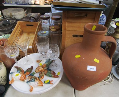 Lot 2063 - Household wares and ceramics, including two...