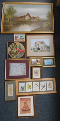 Lot 2068 - Pictures and prints, approx ten pictures,...