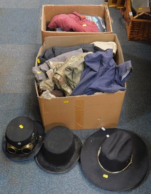 Lot 2078 - Textiles, including hats, combat jackets,...