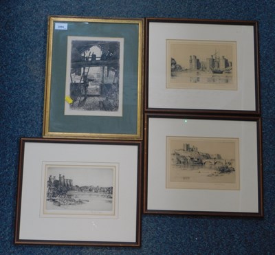 Lot 2094 - Four copper plate prints of etchings.