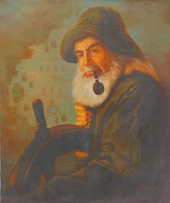 Lot 103 - 20thC School. Study of a fisherman with a pipe...