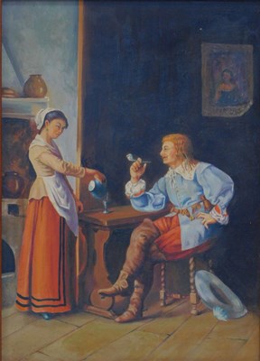 Lot 104 - 20thC School. An 18thC tavern scene depicting...