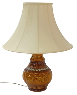 Lot 265 - A West German pottery table lamp, of baluster...