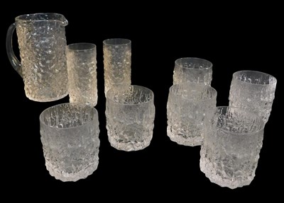 Lot 267 - A Whitefriars clear glass Glacier lemonade set,...