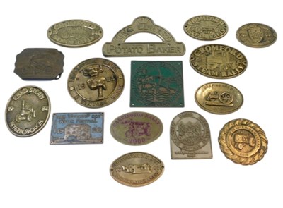 Lot 283 - A group of brass steam rally and other plaques,...