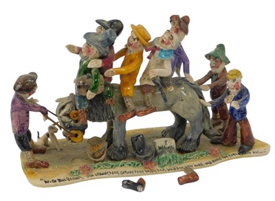 Lot 323 - A Will Young Widecombe Fair pottery group,...